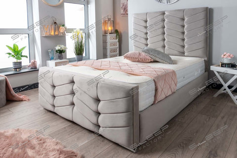 Ferrara Sleigh Bed With Optional Storage Plush