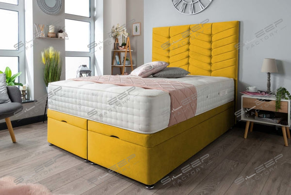 Arlignton Ottoman Storage Bed Plush Tumeric / 3.0Ft Front Opening