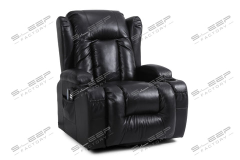 Bilbao Bonded Leather Dual Motor Rise Recliner Black