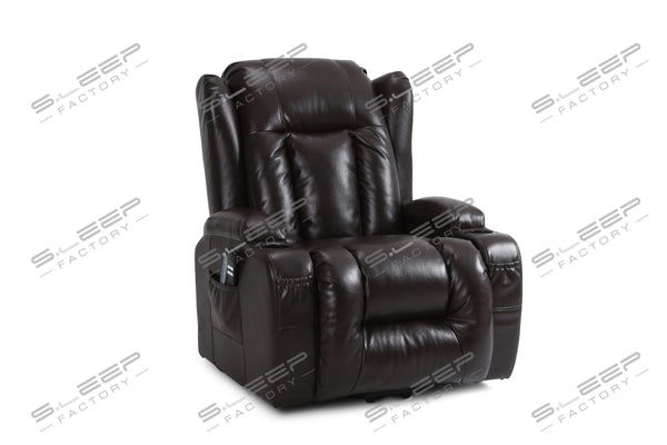 Bilbao Bonded Leather Dual Motor Rise Recliner Brown