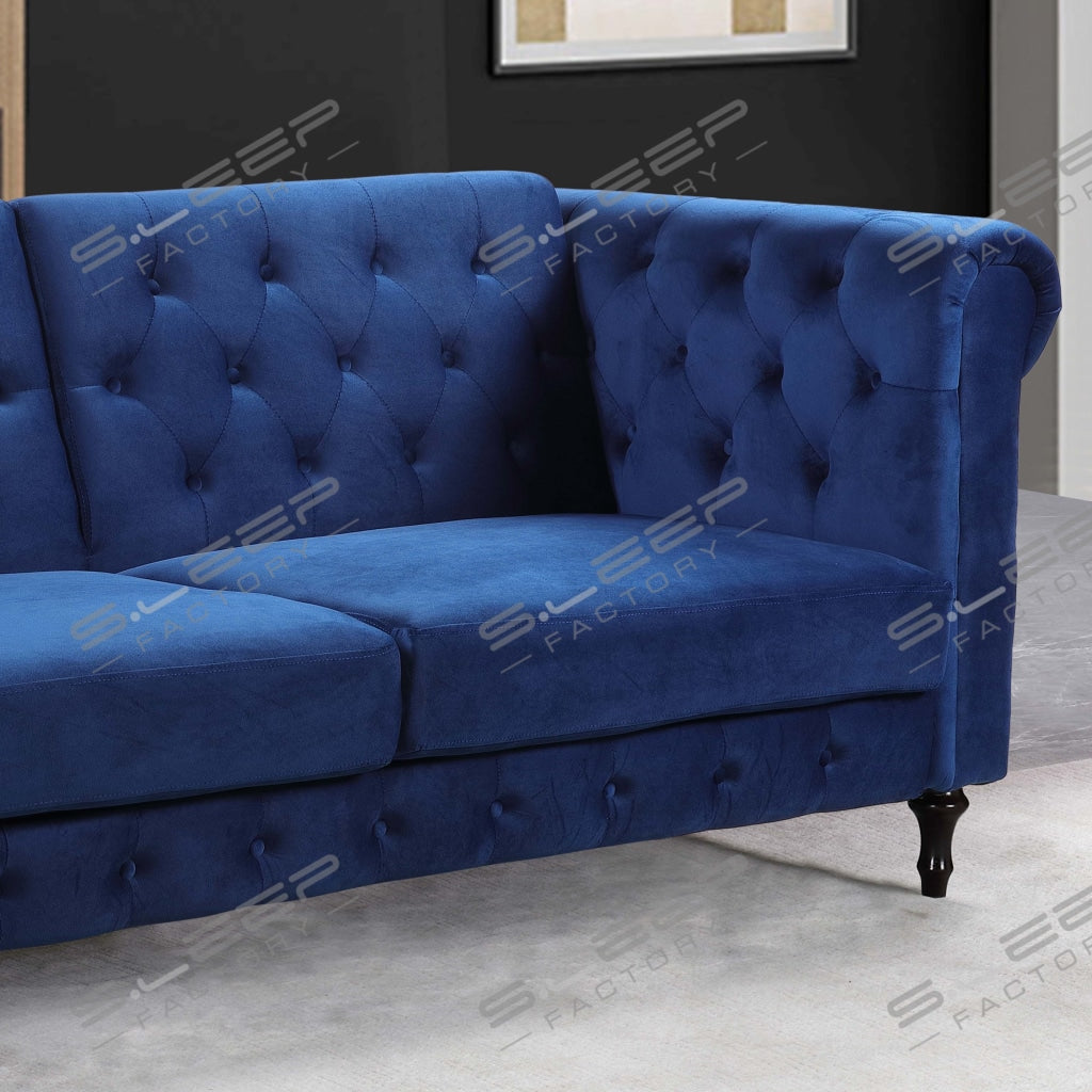 Chesterfield 3 Seater Upholstered Sofa Bed