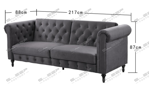 Chesterfield 3 Seater Upholstered Sofa Bed