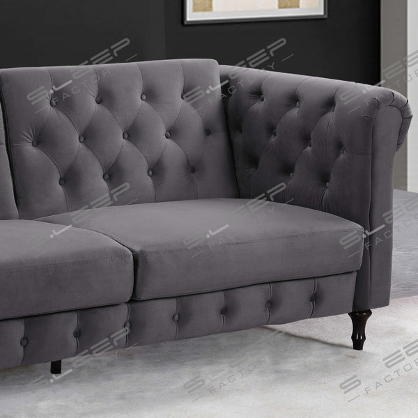 Chesterfield 3 Seater Upholstered Sofa Bed