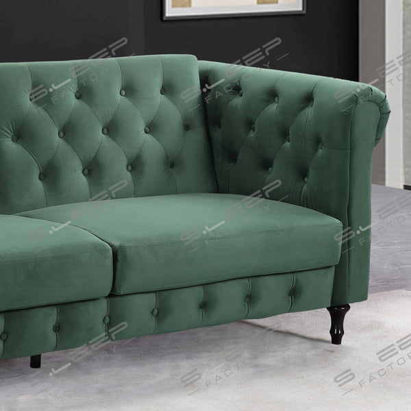 Chesterfield 3 Seater Upholstered Sofa Bed