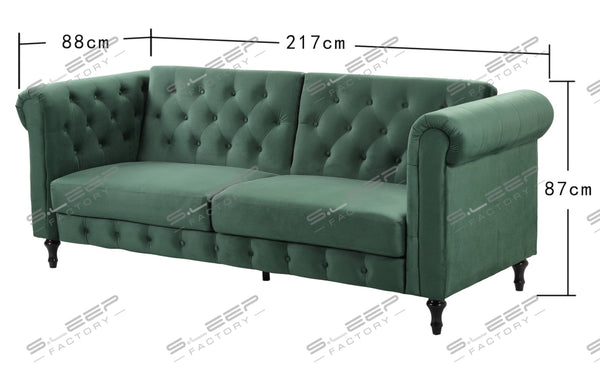 Chesterfield 3 Seater Upholstered Sofa Bed