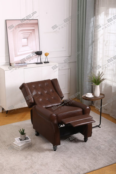 Chesterfield Manual Recliner Leather