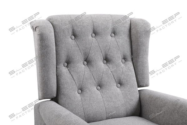 Chesterfield Manual Recliner Linen