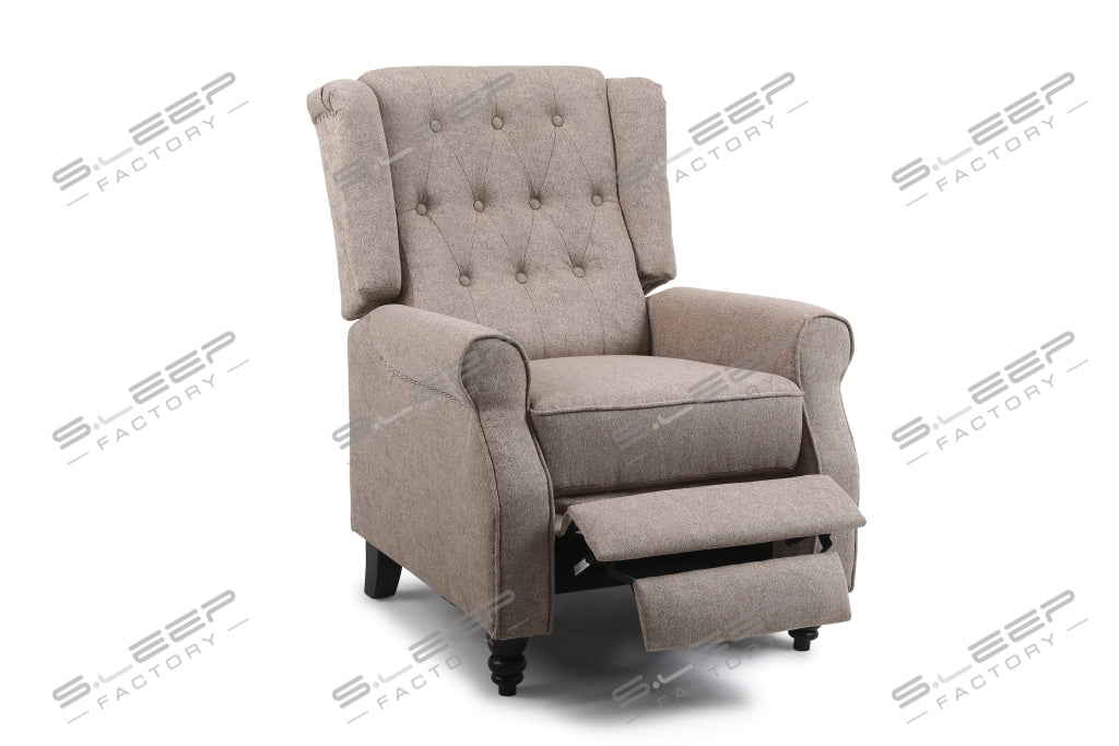 Chesterfield Manual Recliner Linen