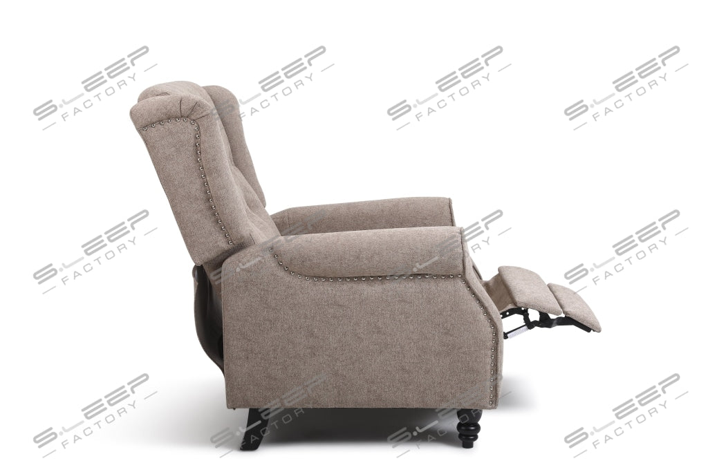 Chesterfield Manual Recliner Linen