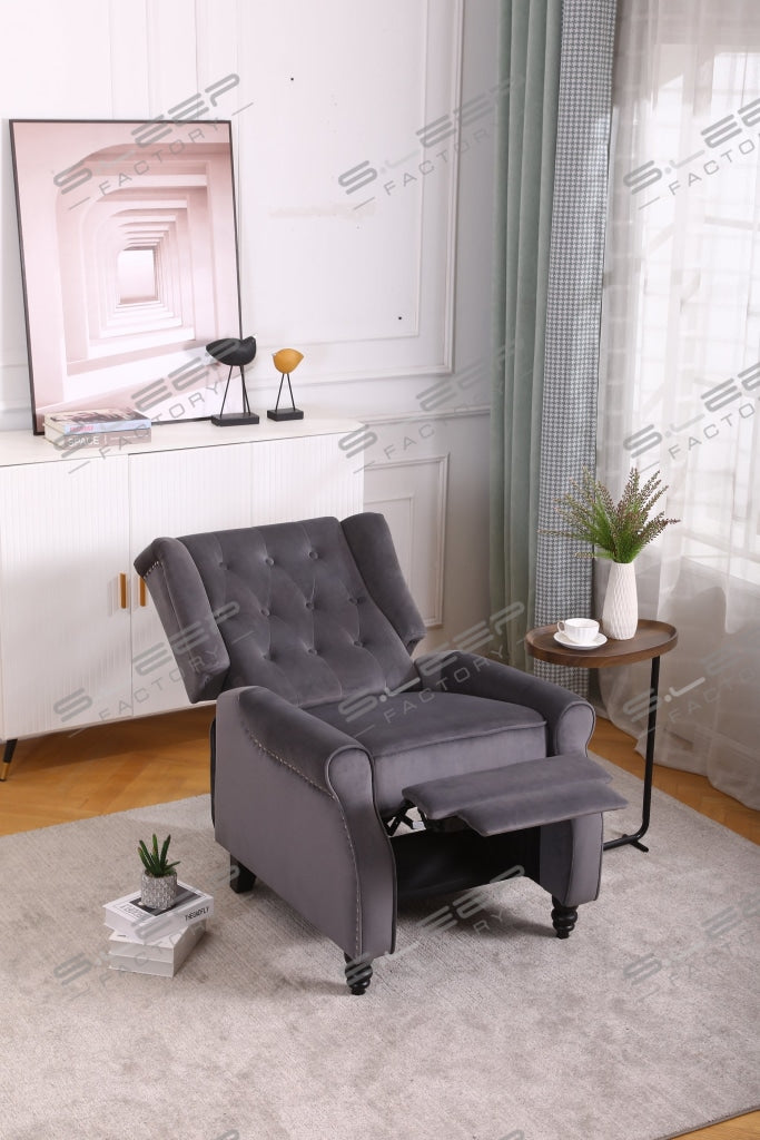 Chesterfield Manual Recliner Velvet