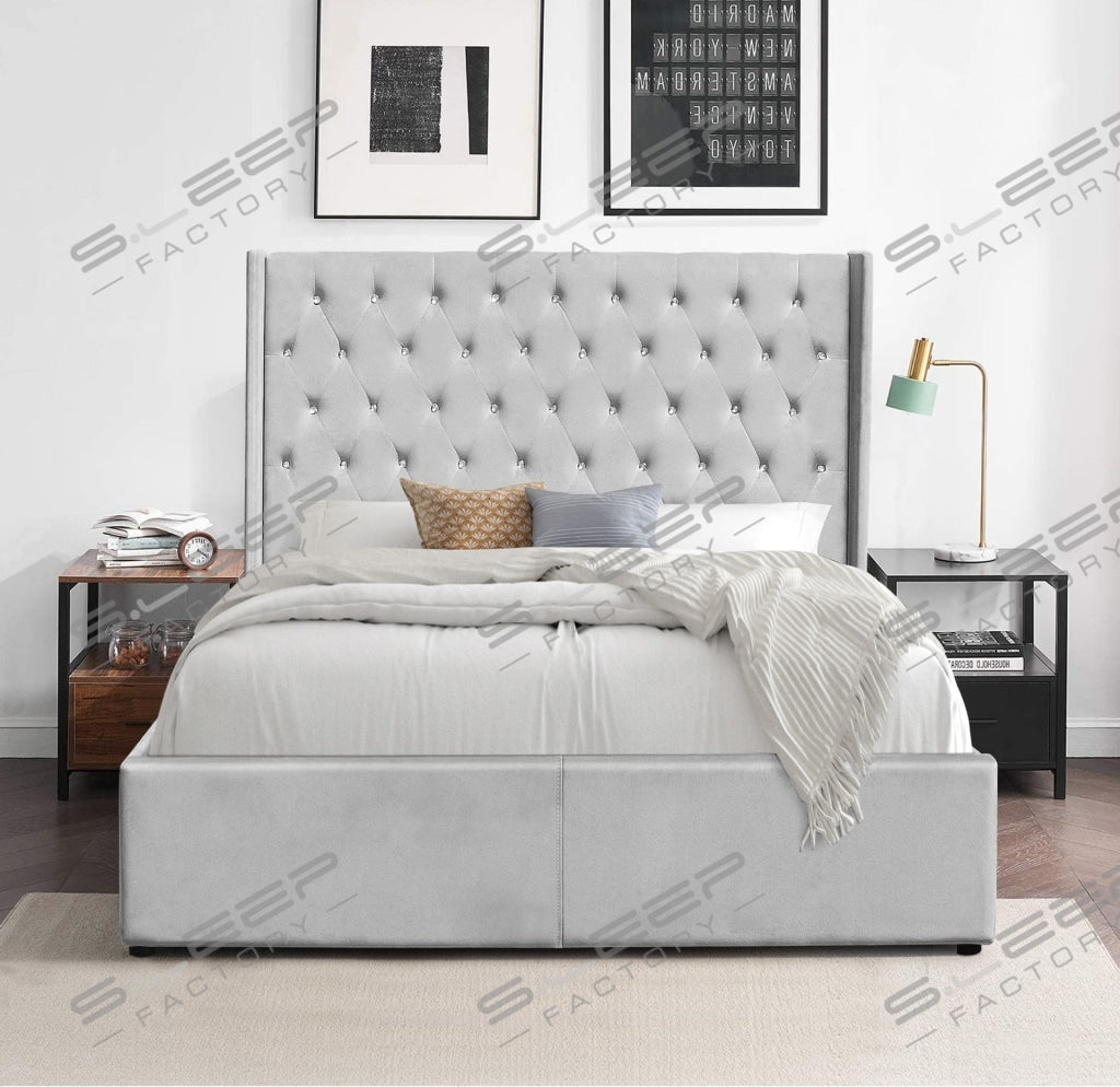 Chesterfield Velvet Ottoman Storage Bed