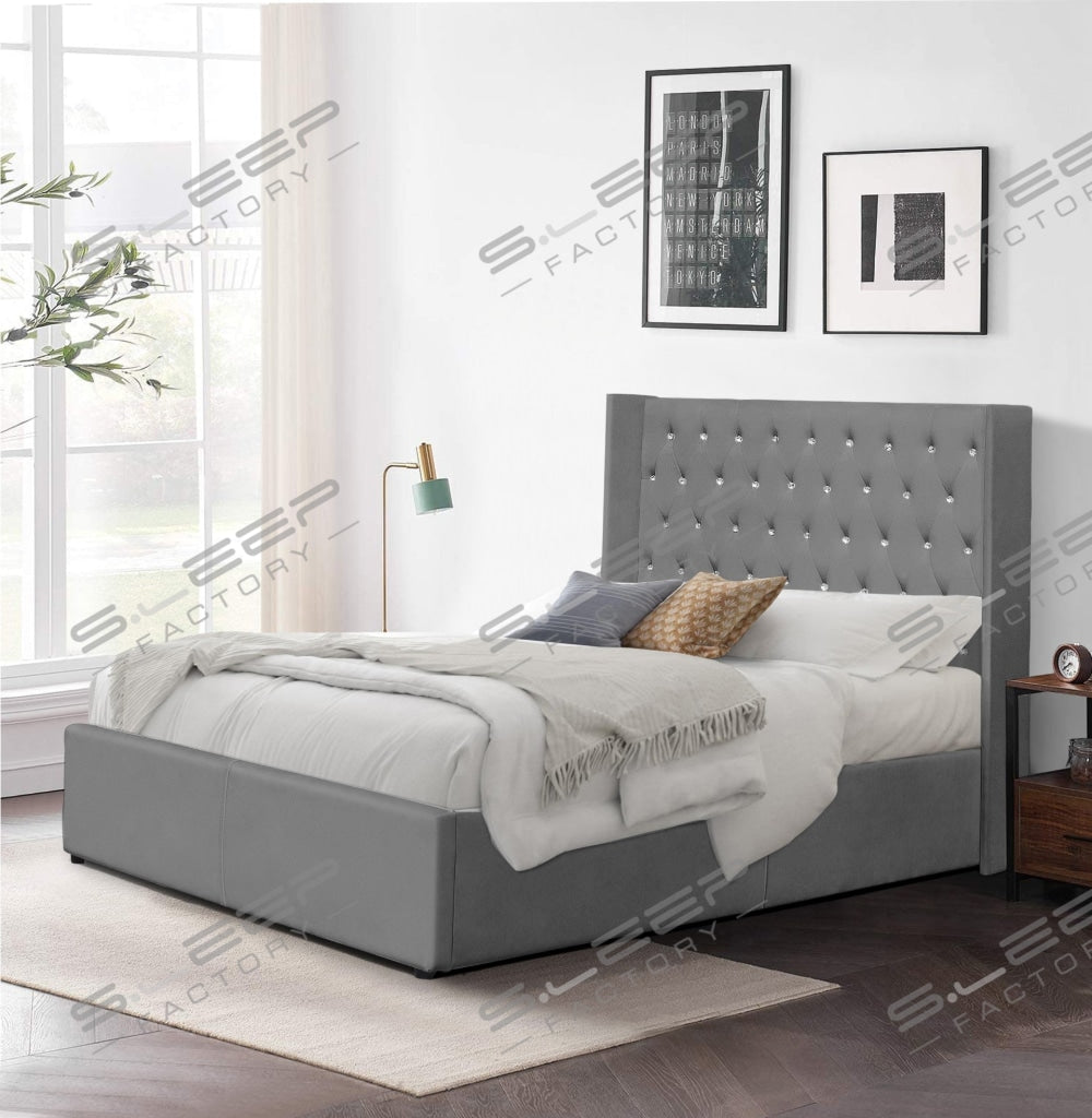 Chesterfield Velvet Ottoman Storage Bed