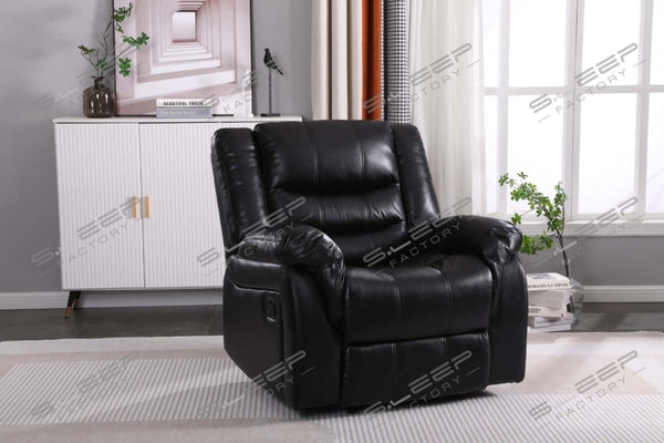 Cordoba Leather Manual Recliner Black