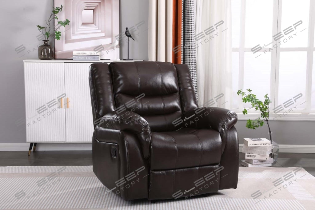 Cordoba Leather Manual Recliner Brown