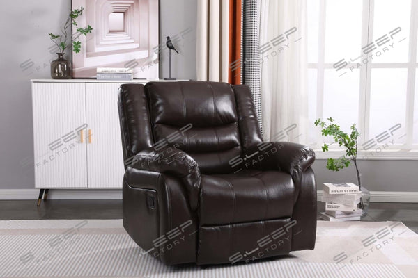 Cordoba Leather Manual Recliner Brown