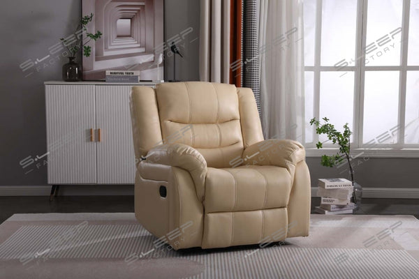 Cordoba Leather Manual Recliner Cream