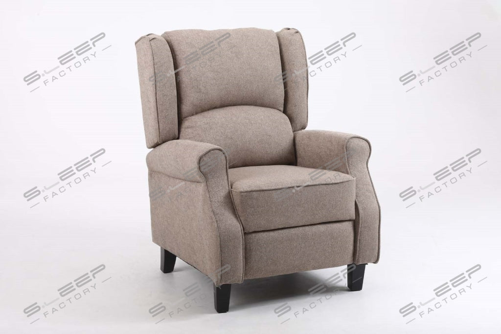 Eaton Upholstered Manual Recliner Beige