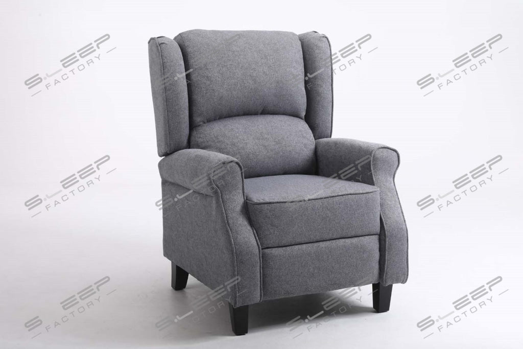 Eaton Upholstered Manual Recliner Blue