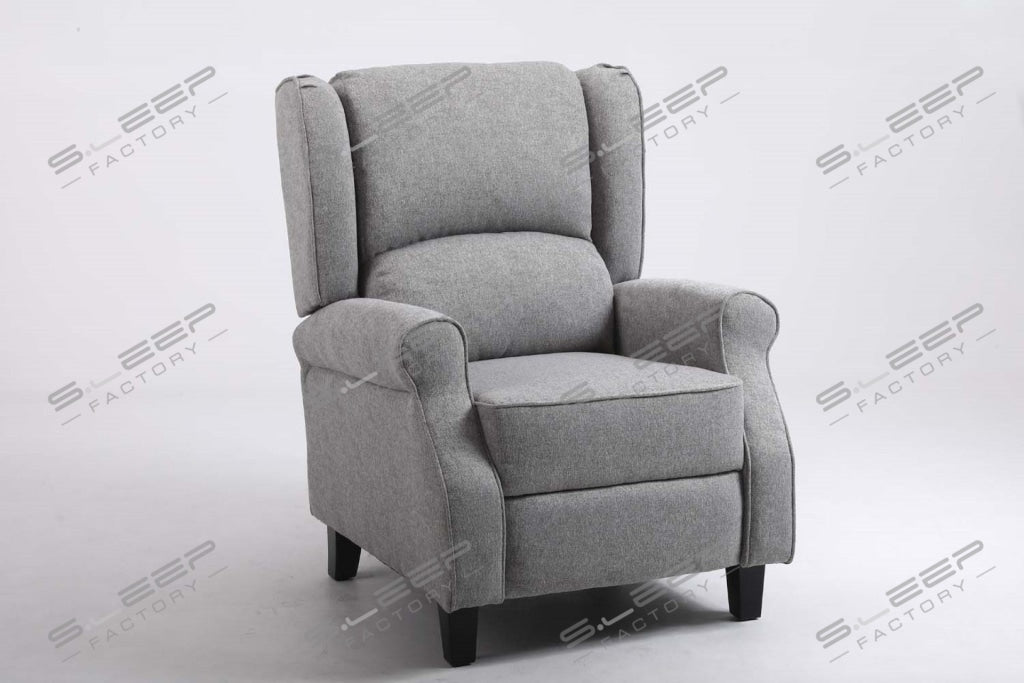 Eaton Upholstered Manual Recliner Grey