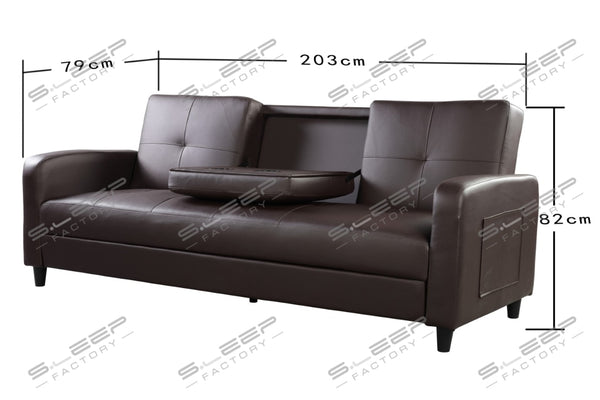 Eden 3 Seater Leather Reclining Sofa Bed