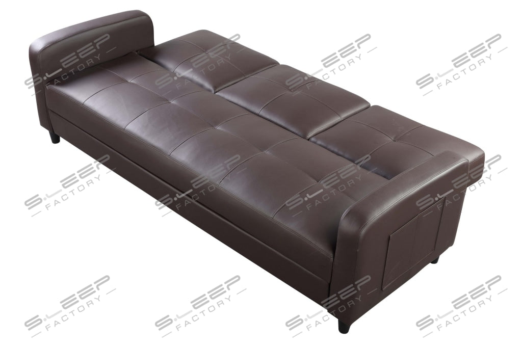 Eden 3 Seater Leather Reclining Sofa Bed