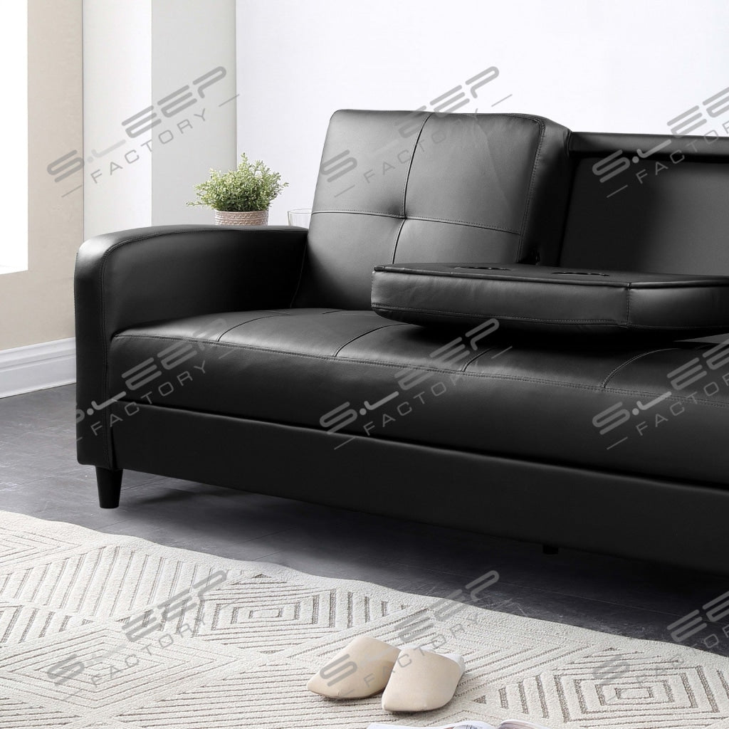 Eden 3 Seater Leather Reclining Sofa Bed