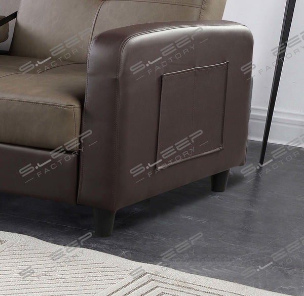 Eden 3 Seater Leather Reclining Sofa Bed