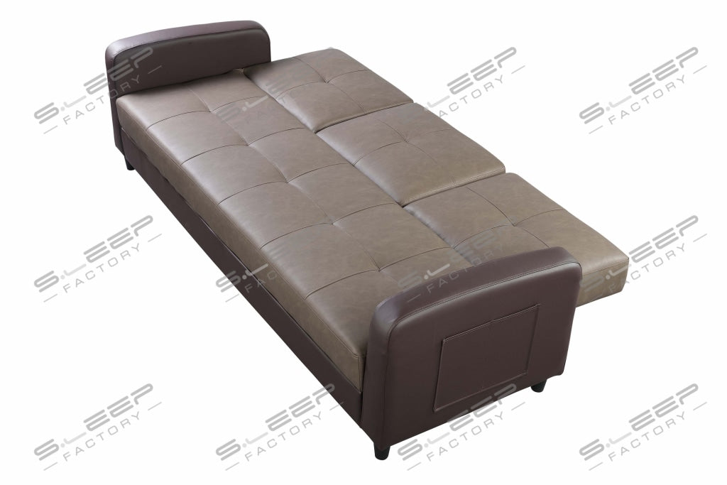 Eden 3 Seater Leather Reclining Sofa Bed