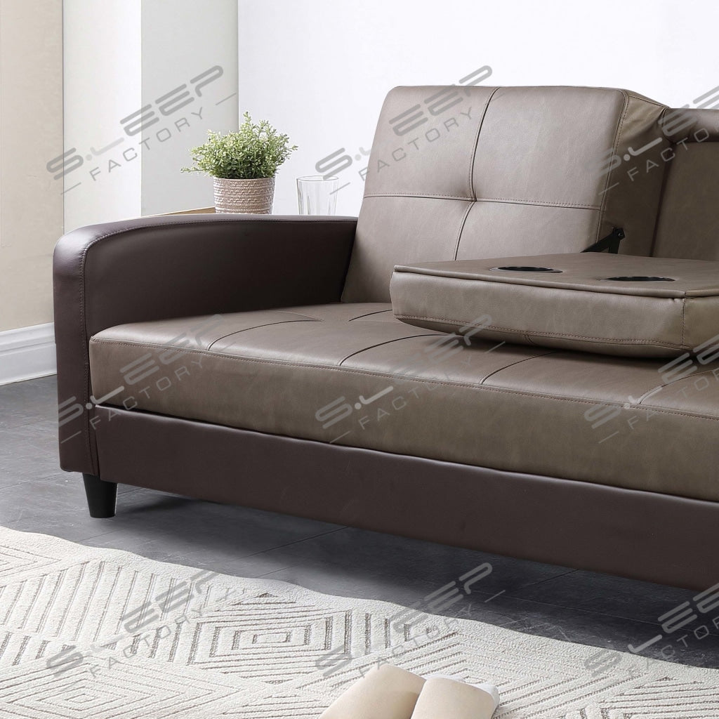 Eden 3 Seater Leather Reclining Sofa Bed