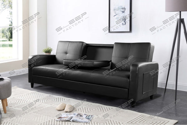 Eden 3 Seater Leather Reclining Sofa Bed