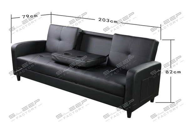 Eden 3 Seater Leather Reclining Sofa Bed