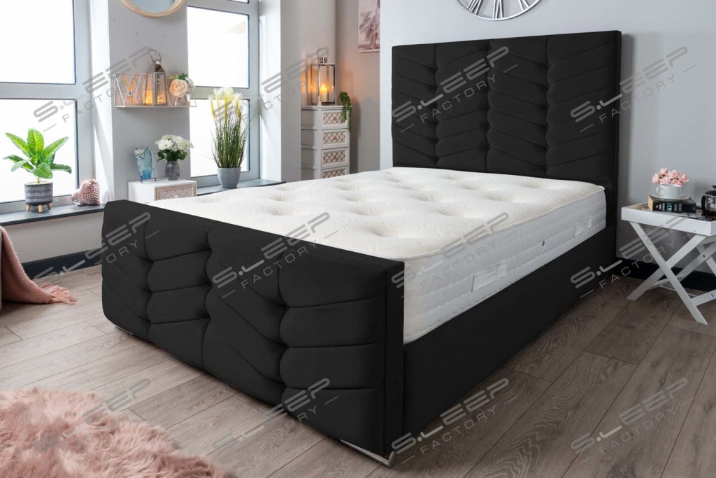 Ferrara Sleigh Bed With Optional Storage Plush