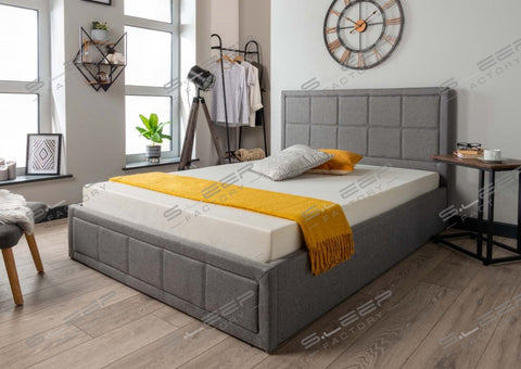 Grayson Grey Fabric Ottoman Storage Bed