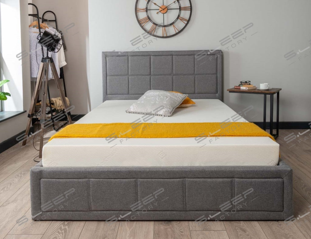 Grayson Grey Fabric Ottoman Storage Bed