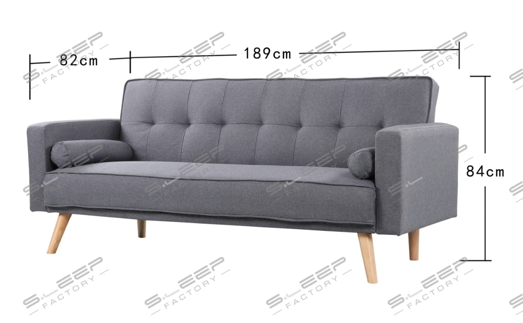 Herera 3 Seater Fabric Upholstered Reclining Sofa Bed