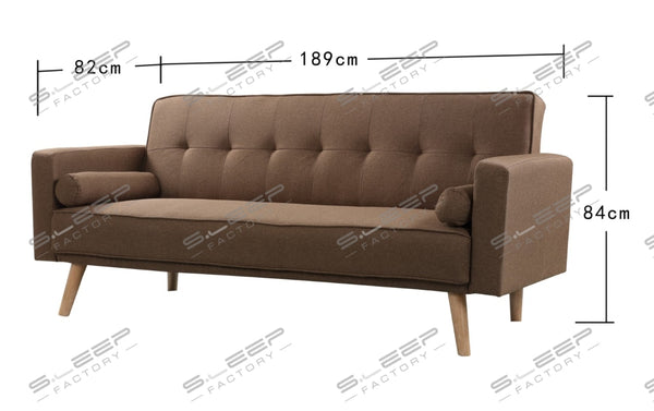 Herera 3 Seater Fabric Upholstered Reclining Sofa Bed