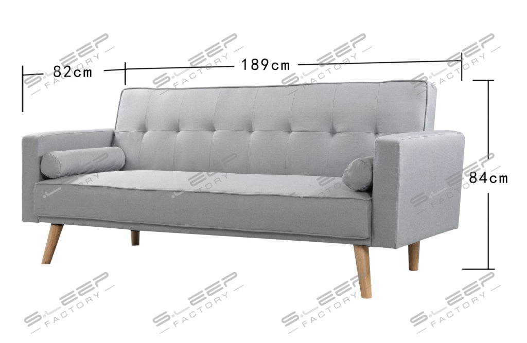 Herera 3 Seater Fabric Upholstered Reclining Sofa Bed