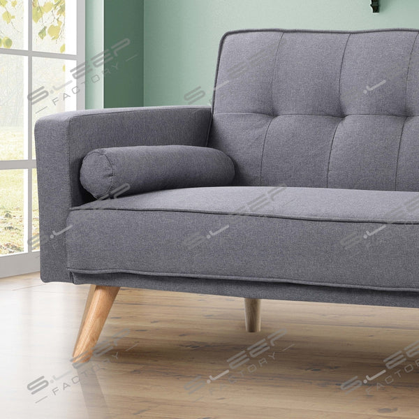 Herera 3 Seater Fabric Upholstered Reclining Sofa Bed