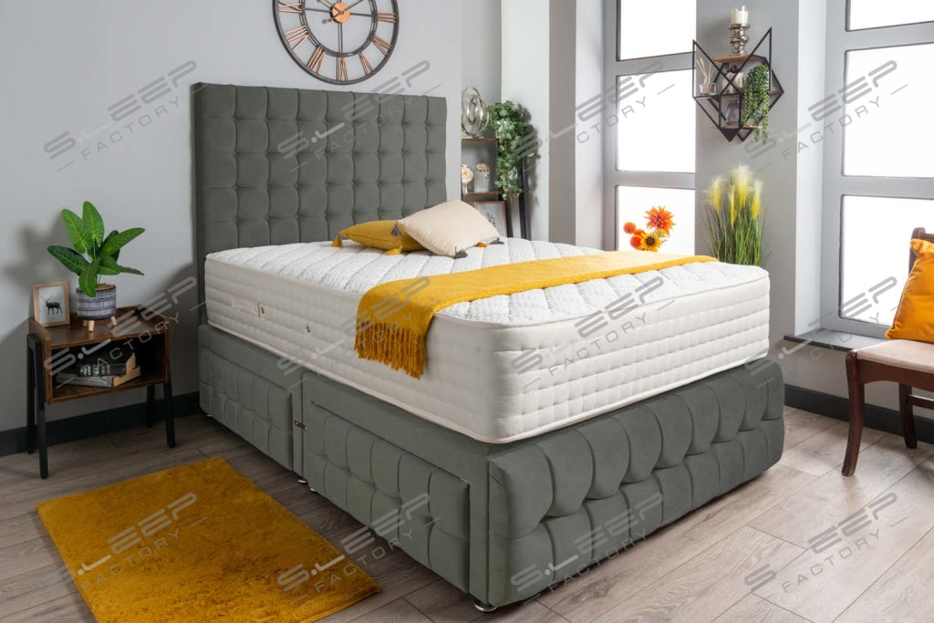 Luxury Petra Divan Bed Set Suede