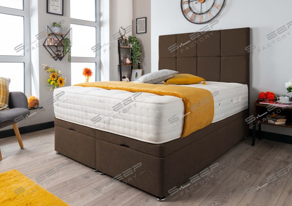 Marbella Ottoman Storage Bed Wool Brown / 3.0Ft Front Opening