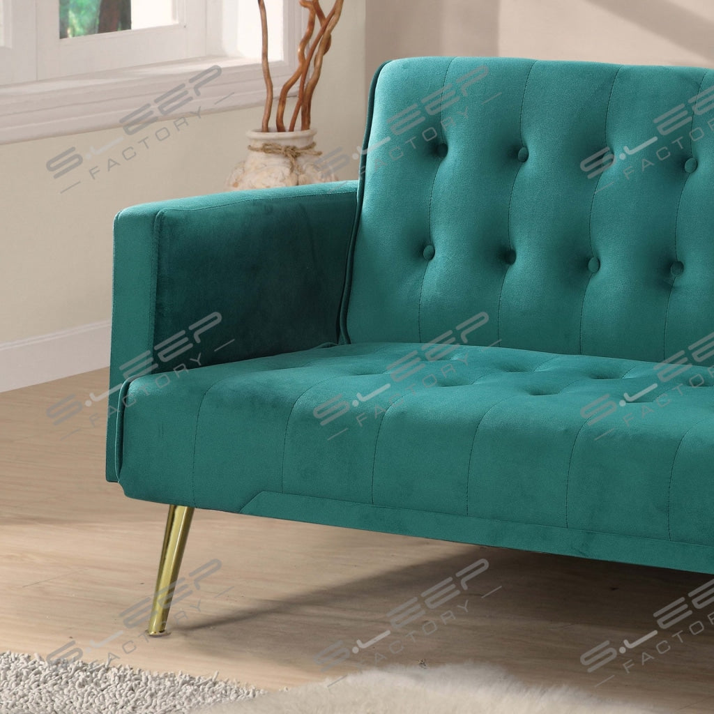 Nour Velvet Upholstered 3 Seater Sofa Bed