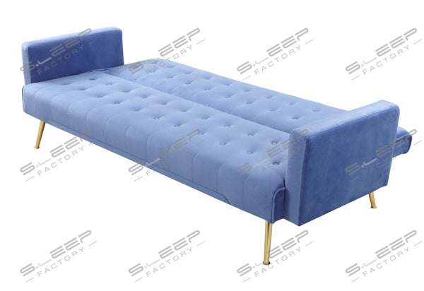 Nour Velvet Upholstered 3 Seater Sofa Bed