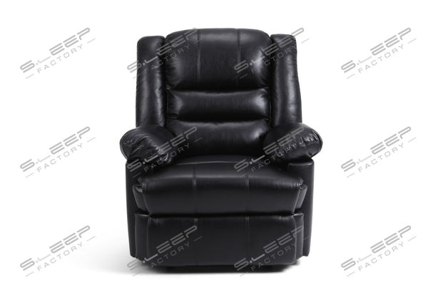 Palma Leather Manual Recliner Black