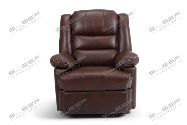 Palma Leather Manual Recliner Brown