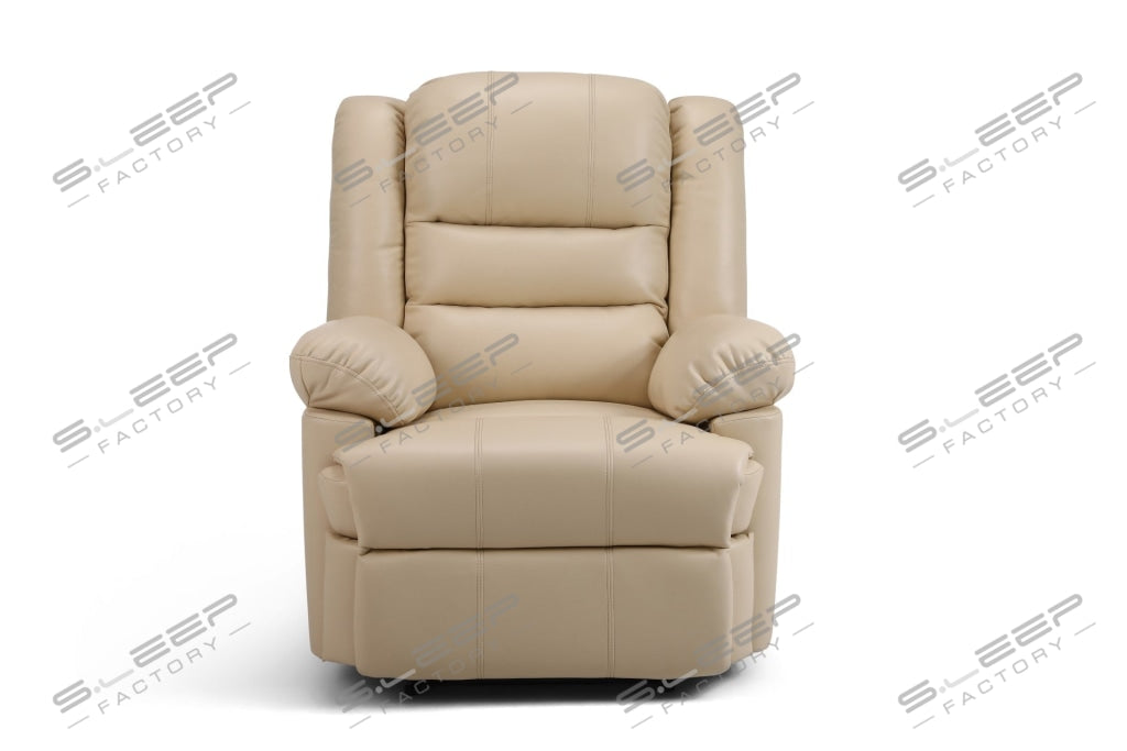 Palma Leather Manual Recliner Cream