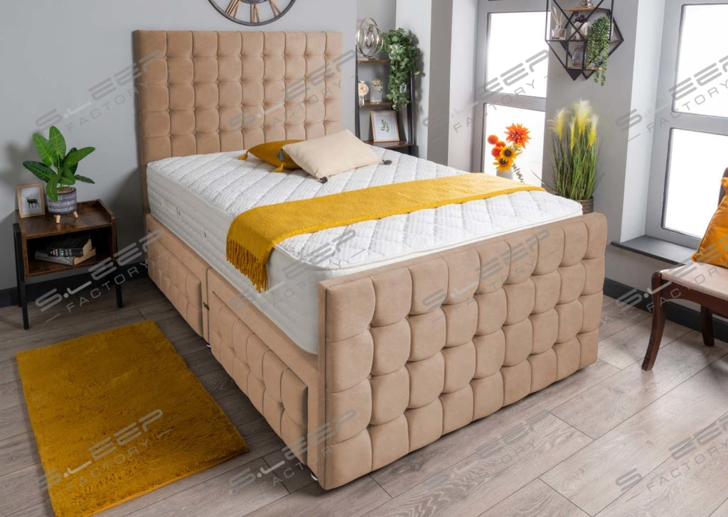 Petra Divan Bed Set Suede