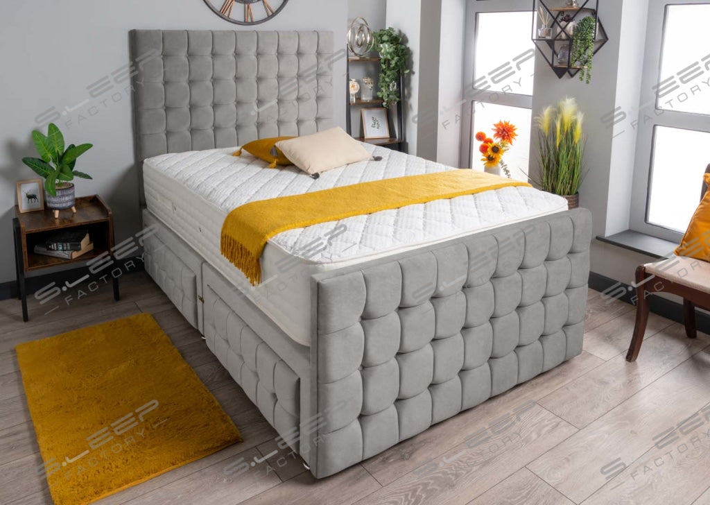 Petra Divan Bed Set Suede