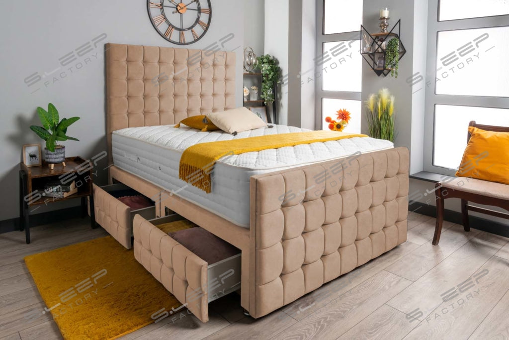 Petra Divan Bed Set Suede