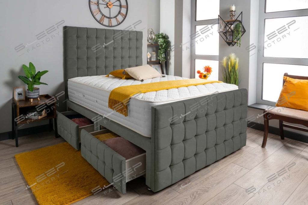 Petra Divan Bed Set Suede