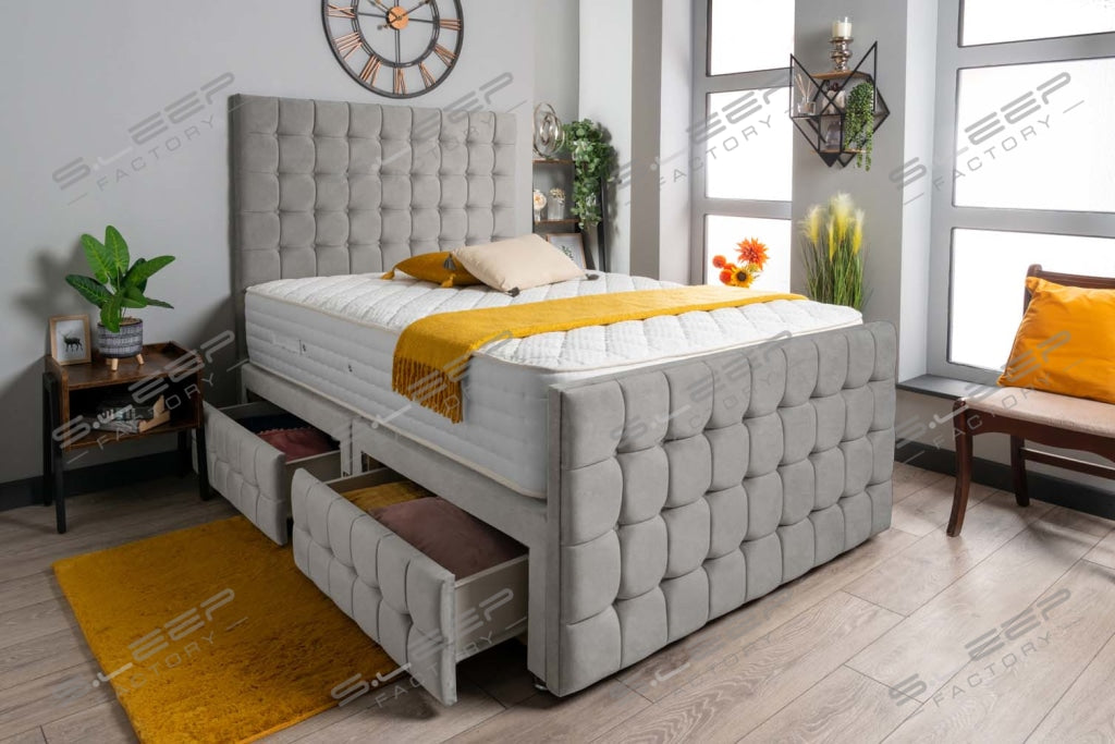 Petra Divan Bed Set Suede